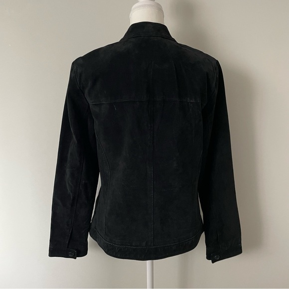 Vintage Y2K Reitmans Genuine Suede Black Leather Jacket Size Medium - Picture 3 of 7